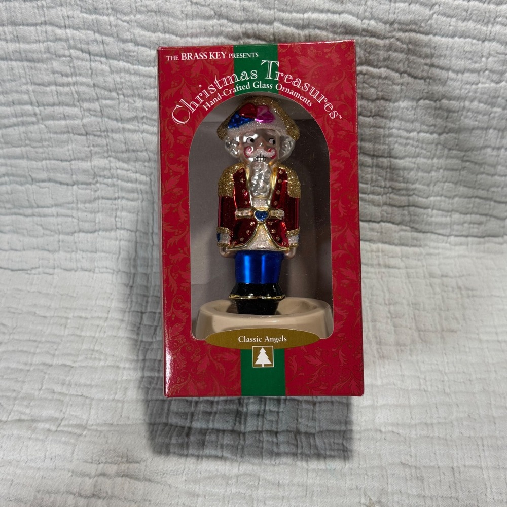 Vintage Brass Key‎ Large Glass Ornament Classic Nutcracker Christmas Treasures